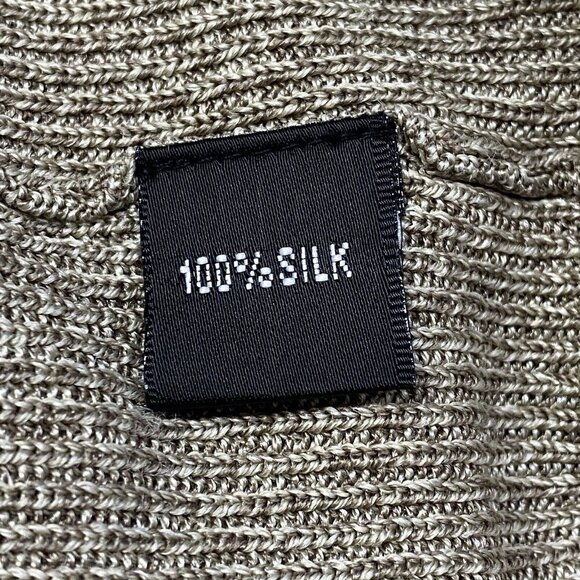 100% Silk Gold Ribbed Tank Top Scoop Neck Stretchy S/M 42-9 - Picture 12 of 13